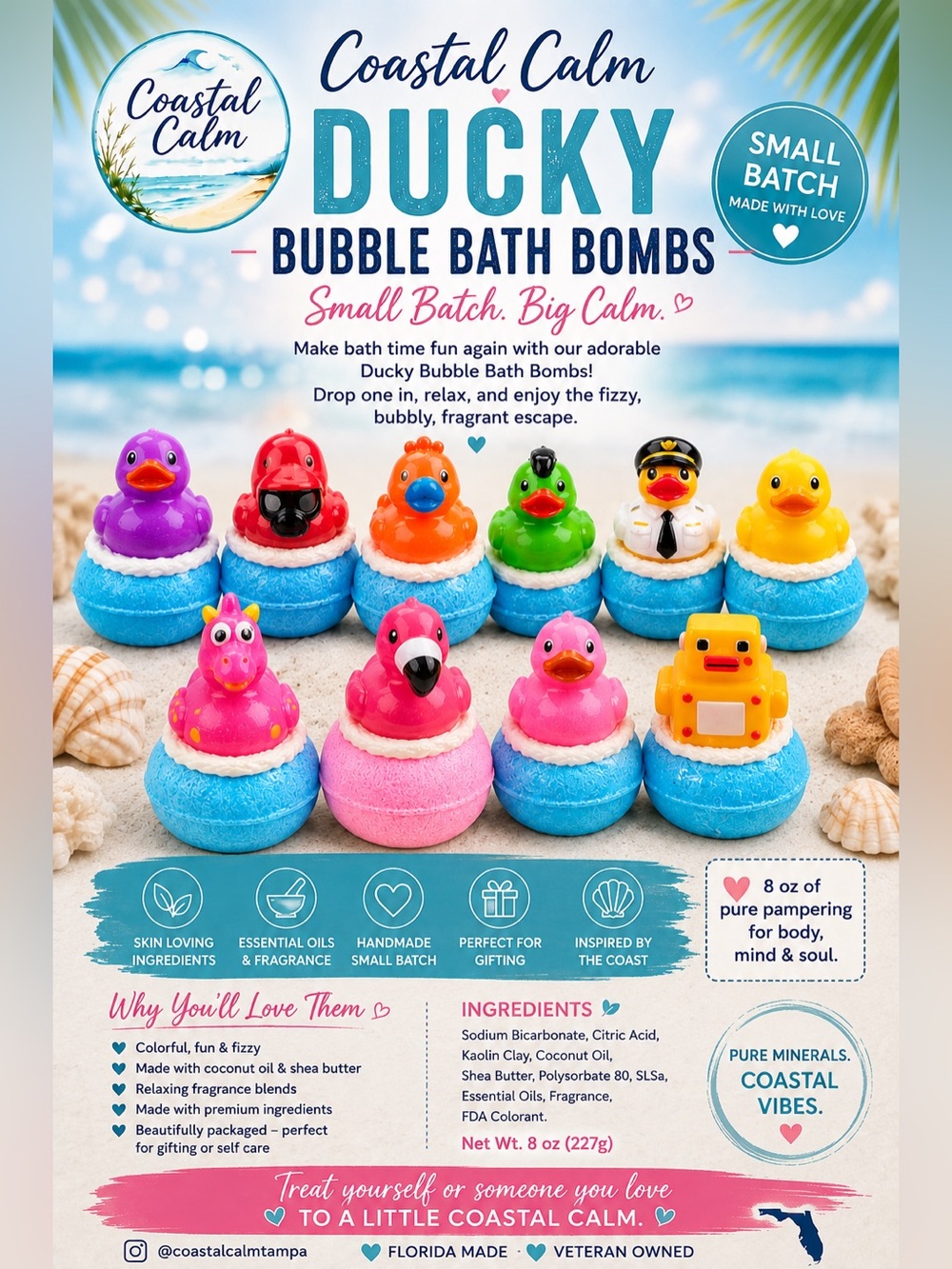 Ducky Bubble Bath Bombs - Assorted Bright Colors